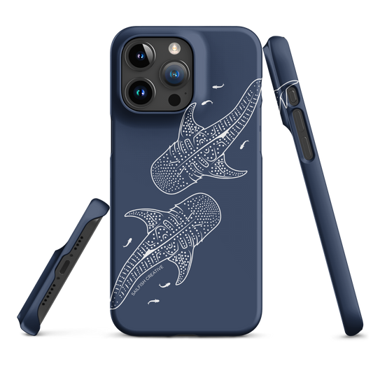 iPhone Snap Phone Case - Whale Sharks Outline Navy