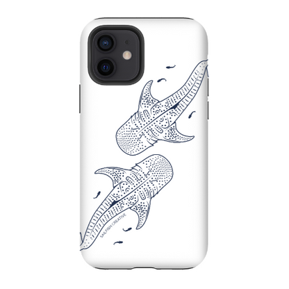 iPhone Tough Phone Case - Whale Sharks Outline