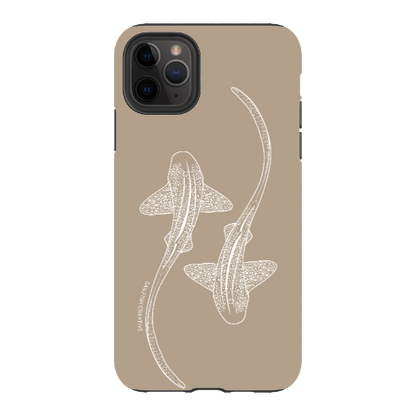 iPhone Tough Phone Case - Leopard Sharks Outline Natural