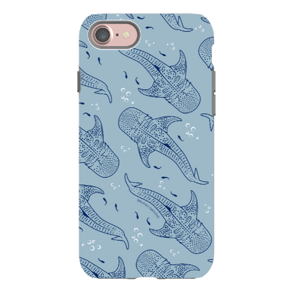 iPhone Tough Phone Case - Whale Sharks Pattern Bluer