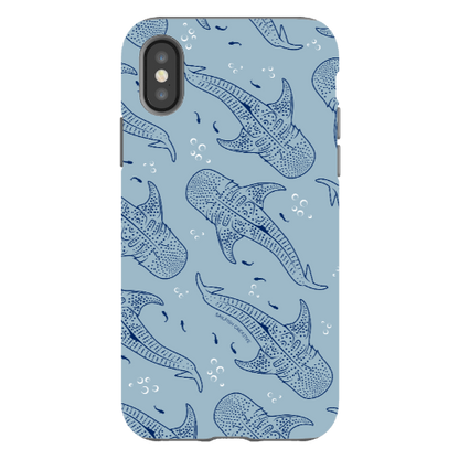 iPhone Tough Phone Case - Whale Sharks Pattern Bluer