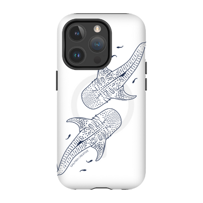 iPhone MagSafe Tough Case - Whale Sharks Outline