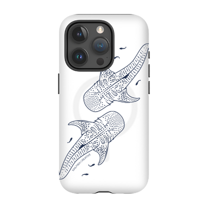 iPhone MagSafe Tough Case - Whale Sharks Outline