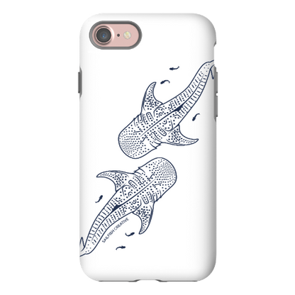 iPhone Tough Phone Case - Whale Sharks Outline