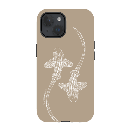 iPhone Tough Phone Case - Leopard Sharks Outline Natural