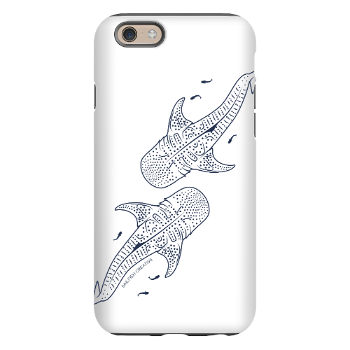 iPhone Tough Phone Case - Whale Sharks Outline