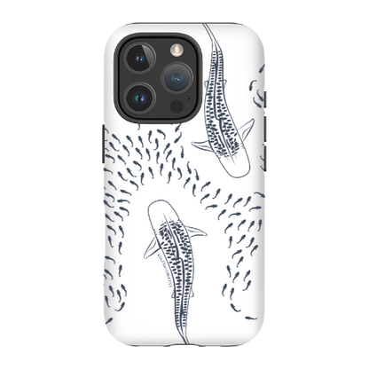 iPhone Tough Phone Case - Tiger Sharks Outline