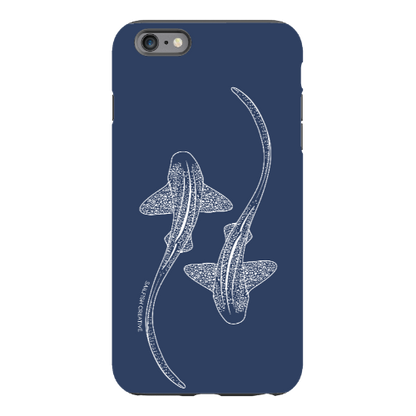 iPhone Tough Phone Case - Leopard Sharks Outline Navy