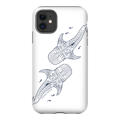 iPhone Tough Phone Case - Whale Sharks Outline