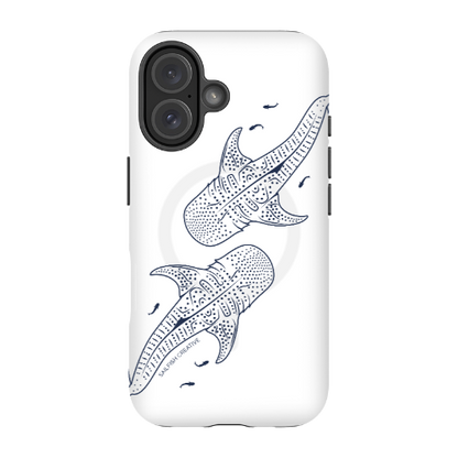 iPhone MagSafe Tough Case - Whale Sharks Outline