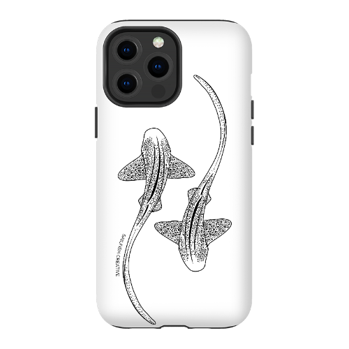 iPhone Tough Phone Case - Leopard Sharks Outline