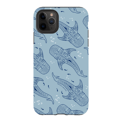 iPhone Tough Phone Case - Whale Sharks Pattern Bluer