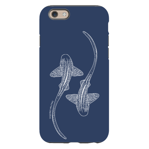 iPhone Tough Phone Case - Leopard Sharks Outline Navy