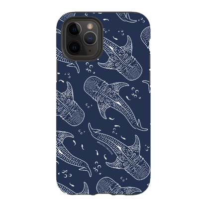 iPhone Tough Phone Case - Whale Sharks Pattern Navy