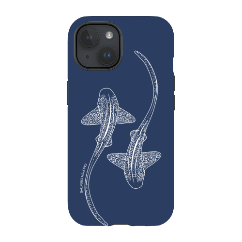 iPhone Tough Phone Case - Leopard Sharks Outline Navy