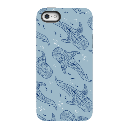 iPhone Tough Phone Case - Whale Sharks Pattern Bluer