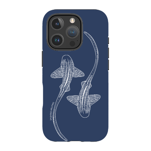 iPhone MagSafe Tough Case - Leopard Shark Outline Navy