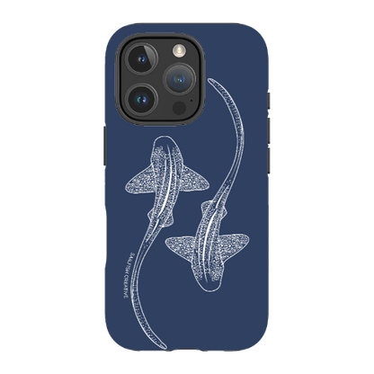 iPhone MagSafe Tough Case - Leopard Shark Outline Navy