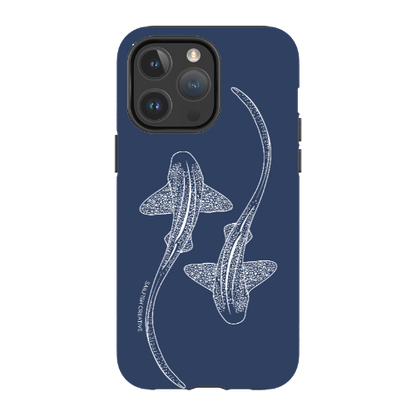 iPhone MagSafe Tough Case - Leopard Shark Outline Navy