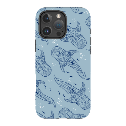 iPhone Tough Phone Case - Whale Sharks Pattern Bluer