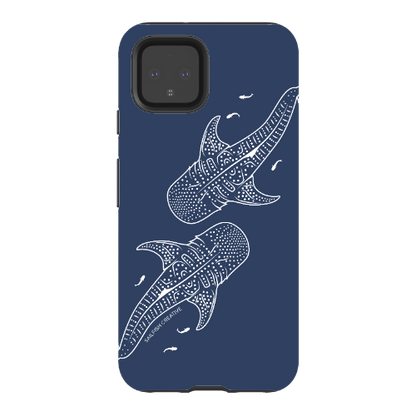 Google Pixel Tough Phone Case - Whale Sharks Outline Navy