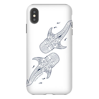 iPhone Tough Phone Case - Whale Sharks Outline