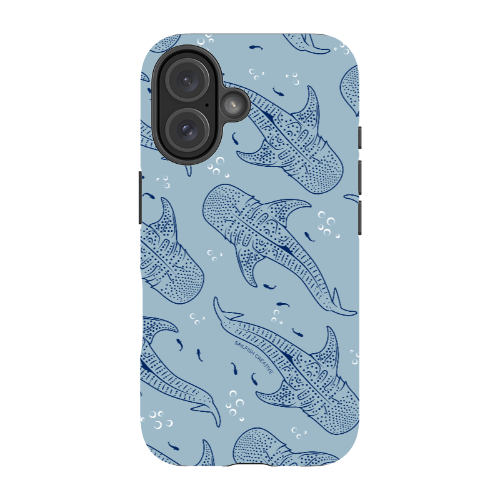 iPhone Tough Phone Case - Whale Sharks Pattern Bluer