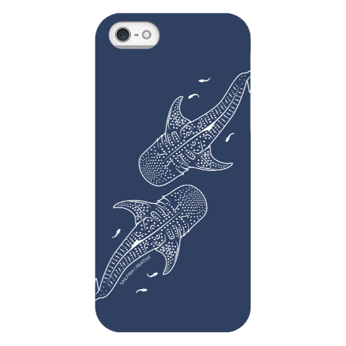 iPhone Tough Phone Case - Whale Sharks Outline Navy