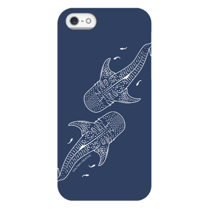 iPhone Tough Phone Case - Whale Sharks Outline Navy