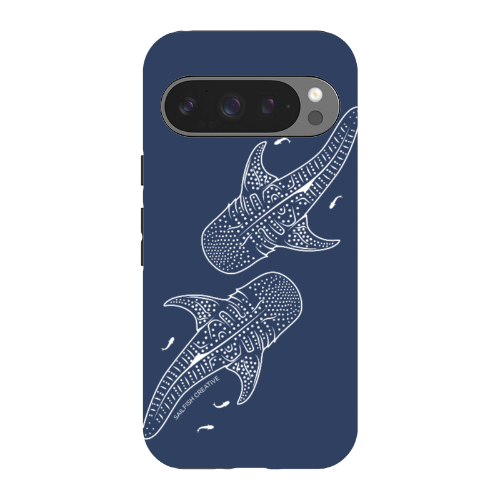 Google Pixel Tough Phone Case - Whale Sharks Outline Navy