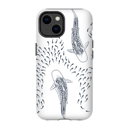 iPhone Tough Phone Case - Tiger Sharks Outline