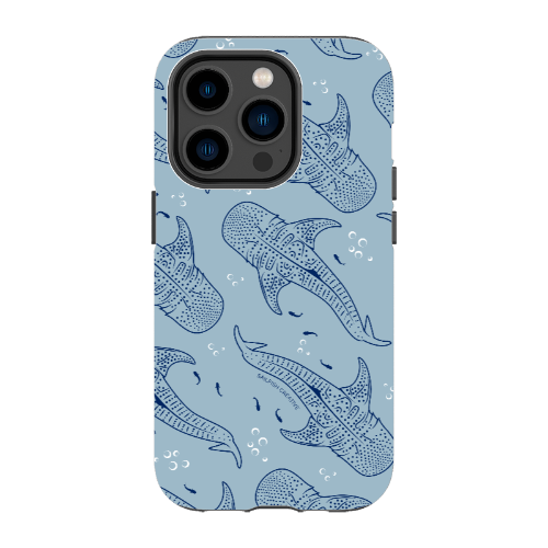 iPhone Tough Phone Case - Whale Sharks Pattern Bluer