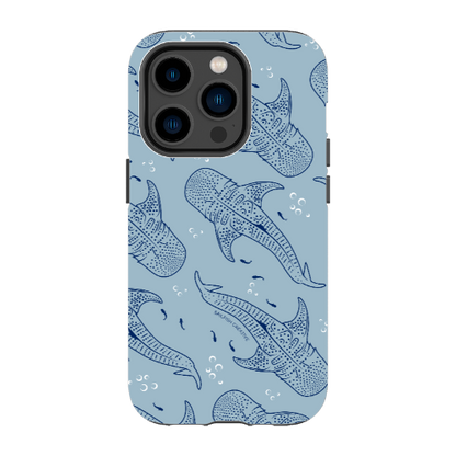 iPhone Tough Phone Case - Whale Sharks Pattern Bluer