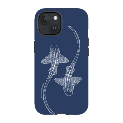 iPhone MagSafe Tough Case - Leopard Shark Outline Navy