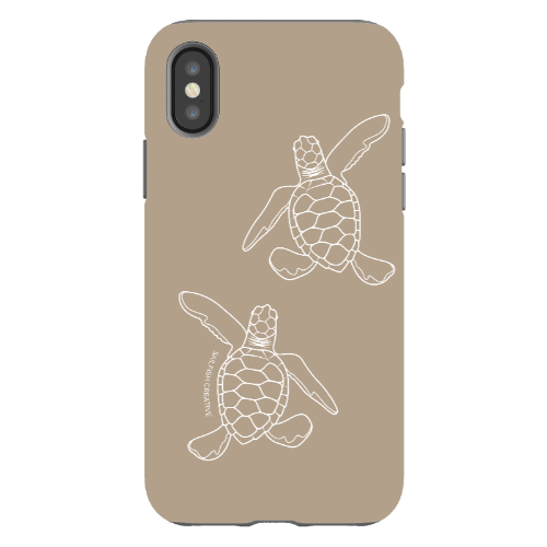 iPhone Tough Phone Case - Turtle Hatchlings Outline