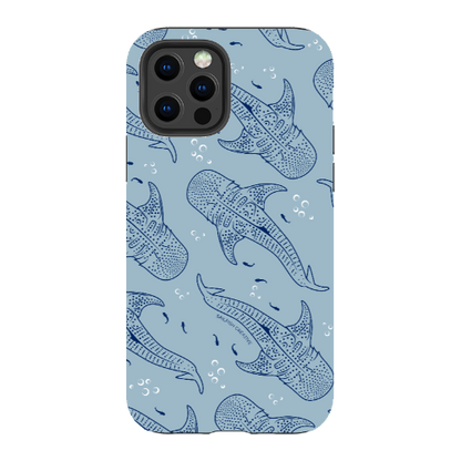 iPhone Tough Phone Case - Whale Sharks Pattern Bluer