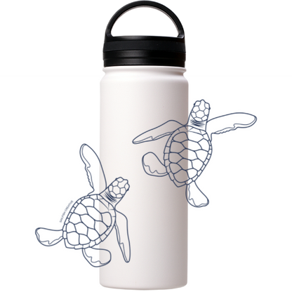 Baby Turtle Hatchlings Line Art - Stainless Steel Water Bottle