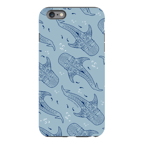 iPhone Tough Phone Case - Whale Sharks Pattern Bluer