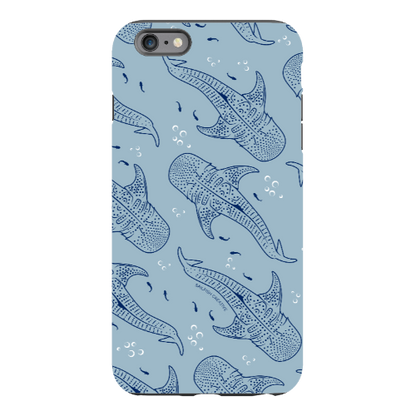 iPhone Tough Phone Case - Whale Sharks Pattern Bluer