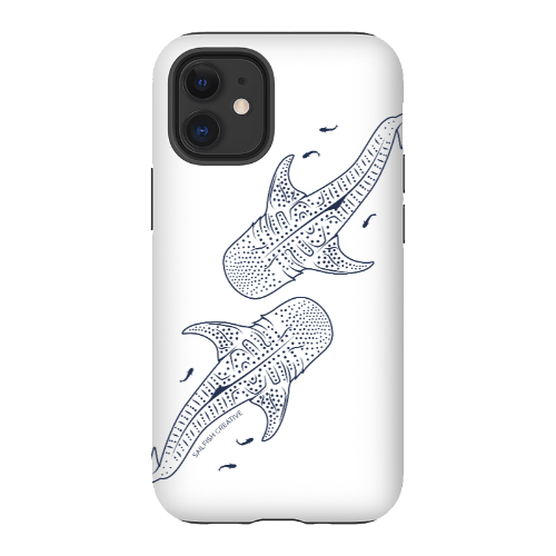 iPhone Tough Phone Case - Whale Sharks Outline