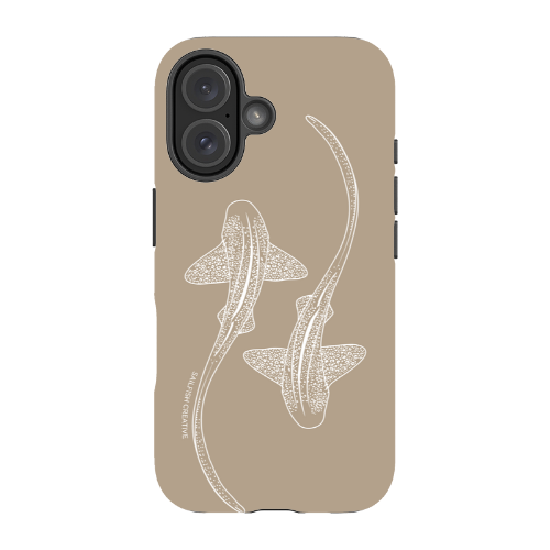 iPhone Tough Phone Case - Leopard Sharks Outline Natural