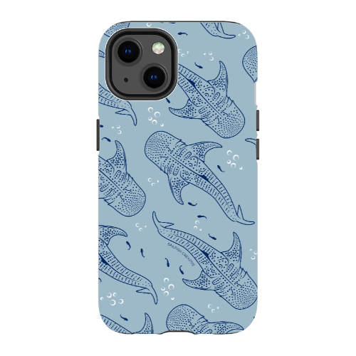 iPhone Tough Phone Case - Whale Sharks Pattern Bluer