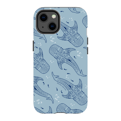 iPhone Tough Phone Case - Whale Sharks Pattern Bluer