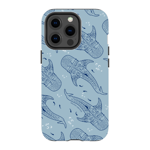 iPhone Tough Phone Case - Whale Sharks Pattern Bluer