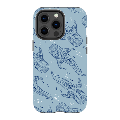 iPhone Tough Phone Case - Whale Sharks Pattern Bluer