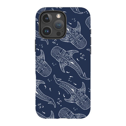 iPhone Tough Phone Case - Whale Sharks Pattern Navy