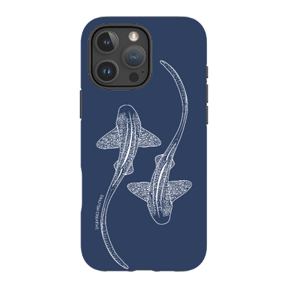 iPhone MagSafe Tough Case - Leopard Shark Outline Navy