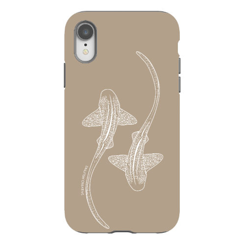 iPhone Tough Phone Case - Leopard Sharks Outline Natural