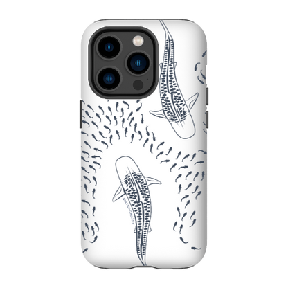 iPhone Tough Phone Case - Tiger Sharks Outline