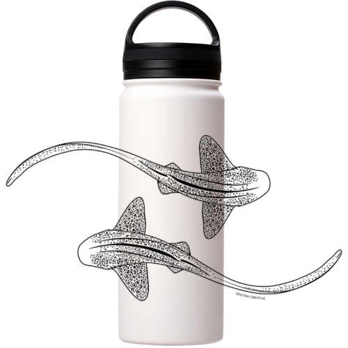 Leopard Shark Line Art - Stainless Steel Water Bottle